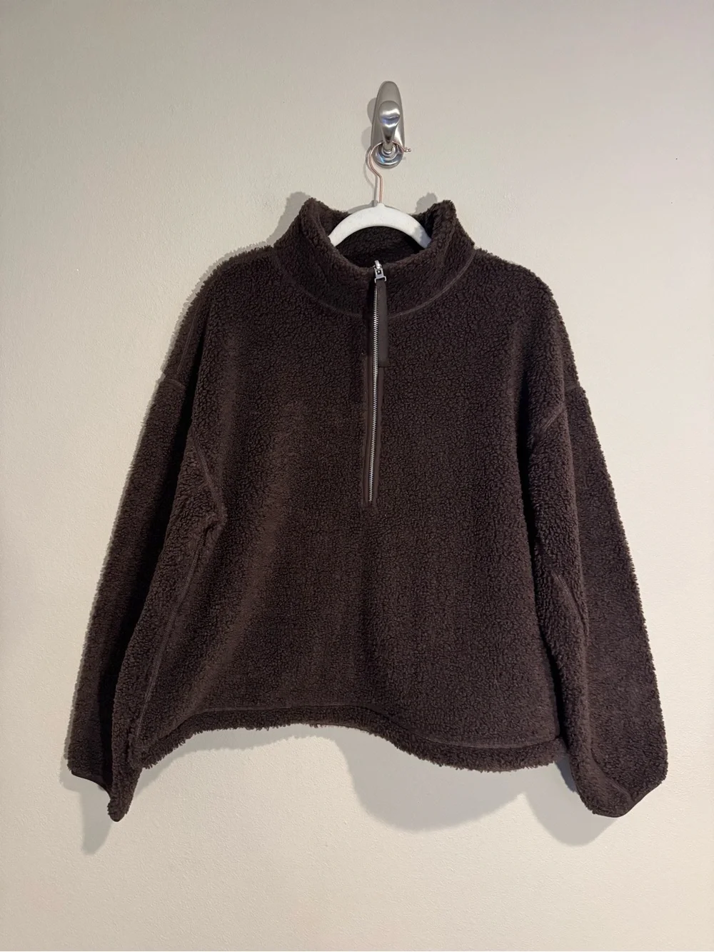 Everlane Reversible Teddy Half Zip Pullover